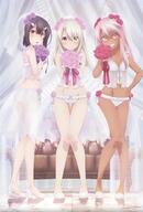 3girls babydoll brown_eyes brown_hair contentious_content fate fatekaleid fatekaleid_liner_prisma_illya female footwear gelbooru heels high_heels illyasviel_von_einzbern kuro_von_einzbern loli long_hair mature miyu_edelfelt multiple_females pink_hair questionable red_eyes shoes take_your_pick underwear white_hair white_shoes yellow_eyes young // 1251x1843 // 284.6KB