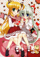 10s 2_females absurd_resolution absurdres einhart_stratos female fujima_takuya heterochromia high_resolution lyrical_nanoha mahou_shoujo_lyrical_nanoha mahou_shoujo_lyrical_nanoha_vivid multiple_females safe scan vivio // 4947x7008 // 9.2MB