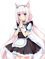 10s 1_female animal_ears apron art blonde_hair blue_eyes blush cat_band_legwear cat_ears character_name dress ears female gelbooru hairband hands_together high_resolution highres long_hair maid maid_headdress mature name_tag nekopara official_art pink_hair puffy_short_sleeves puffy_sleeves ribbon safe sayori short_sleeves solo thigh-highs thighs tied_hair transparent_background twintails vanilla vanilla_(sayori) very_long_hair white_hair white_legwear white_thighhighs zettai_ryouiki // 1325x1726 // 1.6MB