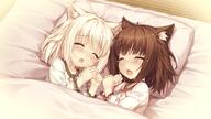 1 10s 169_aspect_ratio 2girls alternate_hair_length alternate_hairstyle alternative_hairstyle animal_ears bangs bed blush brown_hair cat_ears catgirl chestnut_mouth chocola_(sayori) collarbone crying dress ears eyes_closed female frilled_dress frilled_shirt frills game_cg gelbooru loli messy_hair multiple_females nekopara non-web_source open_mouth pajamas pillow safe sayori sepia shirt short_hair sleeping sweat tears under_covers vanilla_(sayori) vol. wavy_mouth white_hair young younger // 1280x720 // 1.3MB
