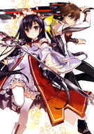 1_female 1_male absurd_resolution absurdres art asymmetrical_hair black_hair breasts brown_eyes brown_hair butterfly_hair_ornament detached_sleeves dress duo female fujima_takuya hair_ornament hair_over_one_eye high_resolution holding holding_object holding_sword holding_weapon looking_at_viewer male neck_ribbon official_art one_leg_raised orange_ribbon ponytail raised_leg red_ribbon ribbon safe scan school_uniform see-through see-through_silhouette seifuku shuuen_sekai_no_rebellion side_ponytail small_breasts spiked_hair spiky_hair sword tagme thigh-highs tied_hair transparent uniform very_high_resolution vividgarden weapon white_legwear yande.re // 2882x4098 // 1.6MB
