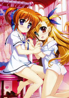 10s 2girls absurd_resolution absurdres art barefoot blonde_hair blush brown_hair feet female fujima_takuya hair_tie heterochromia high_resolution long_hair lyrical_nanoha mahou_shoujo_lyrical_nanoha mahou_shoujo_lyrical_nanoha_innocent mahou_shoujo_lyrical_nanoha_vivid mature multiple_females no_pants official_art open_mouth private_kaisei_elementary_school_uniform safe scan school_uniform shirt smile takamachi_nanoha tied_hair time_paradox toes uniform vivio white_shirt // 4943x7005 // 9.8MB