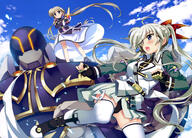 10s 2girls absurd_resolution absurdres ahoge art battle belt black_panties black_underwear blonde_hair blue_eyes blue_sky blush boots brown_hair brunzel clenched_hand cloud corona_timir crossed_arms dagger duo einhart_stratos energy_blade female fighting fighting_stance fingerless_gloves footwear fujima_takuya gloves golem green_hair hair_ornament hair_ribbon heterochromia high_resolution jacket lingerie long_hair long_skirt long_sleeves looking_at_another lyrical_nanoha magical_girl mahou_shoujo_lyrical_nanoha mahou_shoujo_lyrical_nanoha_vivid male mecha melee_weapon multiple_females official_art open_mouth outdoors panties pleated_skirt purple_eyes questionable ribbon safe scan skirt sky tagme thigh-highs tied_hair twintails underwear uniform upskirt very_high_resolution vividgarden weapon yande.re // 5669x4089 // 2.6MB