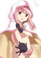 1_female bangs black_gloves blunt_bangs blush cloak covering covering_breasts eyebrows_visible_through_hair female gloves hair_censor high_resolution hood hood_up hooded_cloak jin_x103 long_hair looking_at_viewer madoka_magica magia__mahou_shoujo_madoka_magica_gaiden magical_girl mahou_shoujo_madoka_magica mature naked_cloak navel nose_blush open_mouth pink_eyes pink_hair solo tamaki_iroha tears very_long_hair // 1447x2046 // 1.4MB