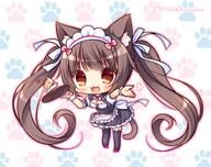 animal_ear_fluff animal_ears animal_tail bad_id bad_pixiv_id bell black_dress black_legwear blush bow brown_eyes brown_hair cat_ears catgirl chibi chocola_(sayori) collared_dress commentary_request d danbooru danbooru-safebooru dress ears female footwear frilled_dress frills full_body gelbooru hair_tie holding jingle_bell long_hair maid_headdress mature medium_breasts nekopara open_mouth outstretched_arm pink_bow puffy_short_sleeves puffy_sleeves red_footwear ryuuka_sane safe safebooru shirt shoes short_sleeves simple_background sleeveless_dress sleeveless_outfit smile solo standing strawberry tail thigh-highs tied_hair uniform very_long_hair white_background white_shirt wrist_cuffs // 1263x1000 // 933.7KB