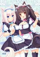 10s 2girls 3 animal_band_legwear animal_ears apron artist_name bad_id bad_pixiv_id bangs bell black_legwear blue_eyes blunt_bangs blush bow bowtie breasts brown_eyes brown_hair cat_band_legwear cat_ears chocola chocola_(sayori) cleavage cleavage_cutout contrapposto d danbooru dress dutch_angle ears feli felicia-val female frilled_apron frills gelbooru hair_ornament hair_ribbon happy headdress heart jingle_bell legwear long_hair looking_at_viewer low_twintails maid maid_apron maid_headdress multiple_females nekopara open_mouth orange_hair original pale_skin pink_hair puffy_short_sleeves puffy_sleeves ribbon safe short_sleeves signature slit_pupils small_breasts smile standing stockings thigh-highs thighs tied_hair twintails vanilla vanilla_(sayori) very_long_hair waist_apron white_hair white_legwear wrist_cuffs zettai_ryouiki // 551x777 // 651.5KB