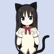 akemi_homura animal_ears ears madoka_magica mahou_shoujo_madoka_magica nekomimi tail // 500x500 // 455.4KB