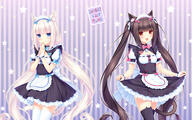10s 1610_aspect_ratio 2girls 3 animal_ears animal_tail apron art artist_name bangs bell black_legwear blue_eyes blunt_bangs blush bow bowtie breasts brown_eyes brown_hair cat_band_legwear cat_ears cat_tail character_name chocola_(sayori) cleavage_cutout cowboy_shot d dress ears fanbox_reward female frilled_apron frills gelbooru hair_bow hair_ornament hair_ribbon hands_together happy headdress heart high_resolution jingle_bell long_hair looking_at_viewer low_twintails maid maid_headdress multiple_females name_tag nekomimi nekopara official_art open_mouth orange_eyes paid_reward puffy_short_sleeves puffy_sleeves questionable ribbon ribbon-trimmed_clothes ribbon_trim safe sankaku_channel sayori short_sleeves skirt_hold slit_pupils small_breasts smile star starry_background striped_background striped_pattern tail thigh-highs thighs tied_hair twintails vanilla vanilla_(sayori) vertical-striped_background vertical_stripes very_long_hair waist_apron wallpaper white_hair white_legwear wrist_cuffs zettai_ryouiki // 1920x1200 // 979.8KB