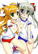 10s 2girls absurd_resolution absurdres bloomers buruma einhart_stratos female fujima_takuya heterochromia high_resolution long_hair lyrical_nanoha mahou_shoujo_lyrical_nanoha mahou_shoujo_lyrical_nanoha_vivid multiple_females safe scan underwear vivio // 4940x7007 // 8.5MB