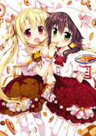 2_females absurd_resolution absurdres animal_ears animal_print art blonde_hair blush brown_frills brown_skirt bunny_ears bunny_print cat_ears cat_print child choker collarbone cookie copyright d ears eyebrows_visible_through_hair feeding female flat_chest floral_print flower food food_request frilled_choker frilled_skirt frills fujima_takuya green_eyes hair_between_eyes hair_flower hair_ornament hair_ribbon hair_tie hat hat_with_ears headwear heart-shaped_food high-waist_skirt high_resolution highres holding holding_plate layered_skirt looking_at_viewer low_twintails multiple_females o official_art open_mouth patterned_background pink_ribbon plaid plaid_choker plaid_ribbon plate polka_dot_skirt print_skirt puffy_short_sleeves puffy_sleeves red_eyes red_flower red_frills red_ribbon red_rose red_skirt ribbon ribbon-trimmed_skirt ribbon_choker ribbon_trim rose safe sankaku_channel scan shirt short_sleeves simple_background skindentation skirt smile tagme thigh-highs tied_hair tongue twintails very_high_resolution white_background white_flower white_frills white_hat white_headwear white_legwear white_polka_dots white_shirt white_wrist_cuffs wrist_cuffs yande.re yellow_choker yellow_flower yellow_ribbon yellow_rose young // 2868x4092 // 1.8MB