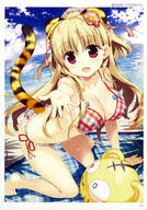 1_female absurdres animal_ears artist_name bikini border cat_ears cat_tail clouds feet female fujima_takuya kotora_(toranoana) large_filesize legs original scan swimsuit tail toes very_high_resolution // 2450x3510 // 7.6MB