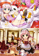 2girls absurd_resolution absurdres blue_eyes breasts cake china_dress chinese_clothes collarbone detached_sleeves dress duo eyebrows eyebrows_visible_through_hair female flower food footwear fujima_takuya garter_straps groin hair_flower hair_ornament hair_tie heels high_heels high_resolution highres holding hug legwear lingerie loli long_hair lying maid maid_headdress male mature multiple_females neck_ribbon on_back one_leg_raised original panties pink_hair pink_ribbon purple_dress questionable red_flower ribbon safe scan shoes sideboob silver_hair small_breasts stockings tagme thigh-highs thighs tied_hair twintails underwear very_high_resolution very_long_hair vividgarden white_legwear white_panties white_underwear yande.re zettai_ryouiki // 2871x4099 // 2.1MB