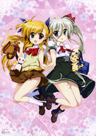 10s 2girls absurd_resolution absurdres art asteion blonde_hair blue_eyes bow einhart_stratos female fujima_takuya green_eyes hair_bow hand_holding heterochromia high_resolution interlocked_fingers legs long_hair lyrical_nanoha mahou_shoujo_lyrical_nanoha mahou_shoujo_lyrical_nanoha_vivid multiple_females nyantype official_art purple_eyes red_eyes sacred_heart safe school_uniform silver_hair socks st._hilde_academy_of_magic_uniform uniform vivio // 6076x8595 // 4.4MB