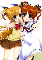 dress fujima_takuya heterochromia lyrical_nanoha mahou_shoujo_lyrical_nanoha mahou_shoujo_lyrical_nanoha_vivid sacred_heart school_uniform takamachi_nanoha uniform vivio // 2878x4102 // 1.3MB