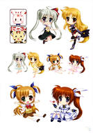 armor asteion chibi dress einhart_stratos fate_testarossa footwear fujima_takuya heels heterochromia lyrical_nanoha mahou_shoujo_lyrical_nanoha mahou_shoujo_lyrical_nanoha_vivid nude questionable sacred_heart school_uniform takamachi_nanoha thigh-highs uniform vivio // 2865x4097 // 1.2MB