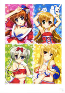 asteion breast_grab breasts cleavage dress einhart_stratos fate_testarossa fujima_takuya heterochromia lyrical_nanoha mahou_shoujo_lyrical_nanoha mahou_shoujo_lyrical_nanoha_vivid no_bra questionable sacred_heart takamachi_nanoha vivio // 2861x4098 // 1.9MB