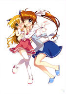 dress fujima_takuya lyrical_nanoha mahou_shoujo_lyrical_nanoha mahou_shoujo_lyrical_nanoha_vivid sacred_heart takamachi_nanoha thigh-highs vivio // 2875x4100 // 974.9KB