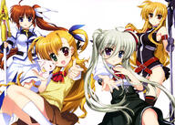 10s 4_females absurd_resolution dress einhart_stratos fate_testarossa female fujima_takuya heterochromia high_resolution lyrical_nanoha mahou_shoujo_lyrical_nanoha mahou_shoujo_lyrical_nanoha_vivid multiple_females panties questionable sacred_heart school_uniform takamachi_nanoha thigh-highs underwear uniform vivio weapon // 5758x4097 // 2.8MB