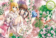 3girls ahoge asteion bent_over black_ribbon blonde_hair blue_eyes blue_skirt blush bow brown_hair cat cherry_blossom cherry_blossoms child d digital_version dress feline female flower from_above fujima_takuya fuuka_reventon green_eyes group hair_bow hair_ornament hair_ribbon happy head_tilt heterochromia high_resolution huracan huracan_(vivid_strike!) lagomorph large_filesize long_hair looking_at_viewer looking_up lyrical_nanoha mahou_shoujo_lyrical_nanoha mahou_shoujo_lyrical_nanoha_vivid mammal mature miniskirt multiple_females neko open_mouth outdoors pink_bow pink_flower pink_ribbon pinkf_lower pleated_skirt ponytail purple_eyes purple_flower purplef_lower rabbit red_eyes ribbon rinne_berlinetta sacred_heart safe shirt short_dress short_sleeves silver_hair sitting skirt sleeveless_dress sleeveless_outfit sleeveless_shirt sleevleess_dress sleevleess_shirt smile stuffed_animal stuffed_toy takamichi_vivio thigh-highs tied_hair twintails two_side_up viewed_from_above vivid_strike! vivio white_dress white_flower white_hair white_legwear white_shirt yellow_flower young // 2808x1920 // 7.8MB