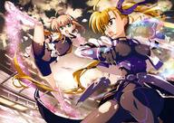 absurd_resolution absurdres armor black_cape blue_hairclip bodysuit brown_hair eyebrows_visible_through_hair footwear fujima_takuya gloves hair_tie hairclip high_resolution highres lyrical_nanoha mahou_shoujo_lyrical_nanoha mahou_shoujo_lyrical_nanoha_vivid multiple_females official_art orange_jacket ponytail print_bodysuit print_jacket puffy_sleeves scan short_hair shorts spread_legs star_saber tagme takamachi_vivio takamichi_vivio tied_hair very_high_resolution vivio white_footwear white_hair_ornament white_hairclip white_jacket white_sleeves yande.re // 5759x4086 // 2.7MB