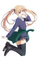 1_female art black_legwear blonde_hair blue_eyes clothes_around_waist d fangs female footwear from_side full_body hair_ribbon index_finger_raised jacket jacket_around_waist legs loafers long_hair official_art open_mouth pleated_skirt ribbon saenai_heroine_no_sodatekata safe sailor_uniform sawamura_spencer_eriri school_uniform shoes skirt smile solo thigh-highs tied_hair track_jacket transparent_background twintails uniform zettai_ryouiki // 762x1152 // 828.2KB