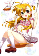 1_female absurd_resolution absurdres art blue_neckwear bowtie danbooru eyebrows_visible_through_hair female footwear frilled_shirt fujima_takuya gelbooru hair_ornament high_resolution highres knee_highs lyrical_nanoha mahou_shoujo_lyrical_nanoha mahou_shoujo_lyrical_nanoha_vivid mature official_art panties pantyshot pantyshot_(sitting) pink_ribbon pleated_skirt print_skirt puffy_short_sleeves puffy_sleeves questionable sacred_heart sankaku_channel scan shirt short_sleeves simple_background slip-on_shoes striped_panties swing_set tagme takamichi_vivio underboob underwear very_high_resolution vivio white_background white_camisole white_ribbon yande.re // 2876x4097 // 1.2MB