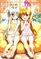 2girls ;o absurd_resolution absurdres art artbook asteion asymmetrical_bangs bangs bean_bag_chair blue_headwear christmas_outfit contentious_content covered_navel curtains dress einhart_stratos female fujima_takuya fur green_hat green_headwear hair_tie hat headwear high_resolution highres legs lingerie lyrical_nanoha magazine_(source) magazine_scan mahou_shoujo_lyrical_nanoha_vivid male mature mobile multiple_females nightcap official_art on_head one_arm_up panties pink_ribbon rubbing_eyes sacred_heart scan shirt sidelocks soles stretch striped_panties tagme takamichi_vivio tied_hair toes twintails two_side_up underwear very_high_resolution vivio white_panties white_underwear window wooden_floor young // 2876x4093 // 1.6MB