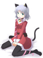 00s 1_female animal_ears animal_tail bell bell_collar black_legwear black_pantyhose cat_ears cat_tail christmas collar dress ears female green_eyes mouth_hold nishikawa_ari pantyhose ribbon santa_costume sanya_v_litvyak short_hair silver_hair solo strike_witches tail world_witches_series // 541x730 // 98.6KB