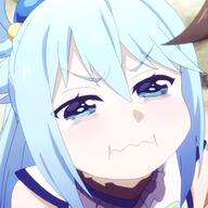 aqua aqua_(konosuba) crying kono_subarashii_sekai_ni_shukufuku_wo! konosuba reaction // 540x540 // 2.2MB