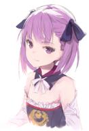 1_female blush detached_sleeves fate fategrand_order fate_(series) female helena_blavatsky_(fategrand_order) looking_at_viewer purple_eyes purple_hair roll_okashi short_hair simple_background sketch strapless tree_of_life white_background white_sleeves // 606x890 // 457.2KB
