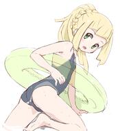 1_female absurd_resolution absurdres female from_side gelbooru grey_swimsuit highres innertube lillie_(pokemon) loli looking_to_the_side mature nintendo pokémon pokémon_sun_&_moon safe simple_background swimsuit tied_hair white_background // 2500x2743 // 1.2MB