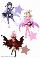 10s 3girls absurdres ahri_ribbon archer archer_(cosplay) art bikini black_legwear black_underwear child chloe_von_einzbern copyright_name cosplay creator fate fatekaleid fatekaleid_liner_prisma_illya fatestay_night fate_(series) female floating_hair footwear gloves hair_feathers hair_ornament hair_ribbon heels highres illyasviel_von_einzbern kuro_von_einzbern lolibooru lolibooru.moe magical_girl miyu_edelfelt multiple_females official_art page_number panties pink_feather pink_footwear pink_hair prisma_illya purple_legwear purple_leotard safe skirt_hold small_breasts striped_background striped_bikini striped_pattern striped_swimsuit swimsuit thigh_holster two_side_up twos_ide_up underwear very_high_resolution white_footwear white_ribbon young // 2861x4094 // 1.3MB