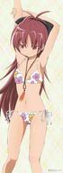 1_female antenna_hair armpits arms_up bangs bare_legs bikini blush feathers female flat_chest floral_print jewelry jpeg_artifacts legs lossy-lossless madoka_magica mahou_shoujo_madoka_magica necklace red_eyes red_hair safe sakura_kyouko shiotsuki_kazuya side-tie_bikini solo swimsuit very_long_hair // 543x1500 // 868.5KB