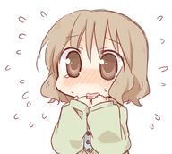 1 1_female blushing_cheeks brown_eyes brown_hair chibi daitirumoesu female flying_sweatdrops image kousa_(black_tea) long_sleeves looking_at_viewer nervous nichijou open_mouth reaction sad safe sakurai_izumi scared simple_background sleeves_past_wrists solo wavy_hair wavy_mouth white_background // 983x881 // 292.9KB