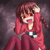 aosora_(mizore) bags_under_eyes bantimports madotsuki open_mouth reaction red_eyes scared thigh-highs tied_hair twintails yume_nikki zettai_ryouiki // 600x600 // 55.4KB