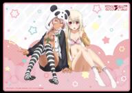 2girls animal_hood art bent_knees bra braid breasts chloe_von_einzbern cleavage contentious_content dark-skinned_female dark_skin fate fatekaleid fatekaleid_liner_prisma_illya fatekaleid_liner_prisma_illya_3rei!! fatestay_night feet female flat_chest high_resolution hood illyasviel_von_einzbern kadokawa kadokawa_shoten kuro_von_einzbern loli long_hair looking_at_viewer multiple_females no_bra no_shoes official_art open_clothes open_mouth open_shirt panties pink_bra pink_panties red_eyes scan shirt silver_hair silver_link sitting smile striped_legwear striped_pattern striped_thighhighs swimsuit thigh-highs thighs tied_hair type-moon underwear upscaled waifu2x yellow_eyes young yuri // 2452x1730 // 3.1MB