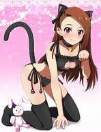 1_female 2girls animal_band_legwear animal_ears animal_tail bell bell_choker bell_collar black_legwear black_panties black_underwear blue_eyes blue_hair blush bra breasts brown_eyes brown_hair cat_band_legwear cat_cutout cat_ear_panties cat_ears cat_keyhole_bra cat_lingerie cat_tail choker cleavage_cutout collar collarbone ears female hair_ornament hair_ribbon hairband high_resolution hina_(araburu-hinadori) idolmaster idolmaster_(classic) idolmaster_dearly_stars jingle_bell kneeling lagomorph lingerie lolibooru.moe long_hair looking_at_viewer male mammal mature meme_attire midriff minase_iori mizutani_eri multiple_females navel open_mouth panties paw_pose paw_print pillow questionable rabbit red_eyes ribbon safe side-tie_panties sitting small_breasts smile solo stomach stuffed_animal stuffed_bunny stuffed_toy tail the_idolmaster thigh-highs underwear underwear_only wariza // 1000x1300 // 994.4KB