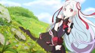 braid grass grey_hair long_hair red_eyes servachok skirt // 1280x720 // 1.0MB