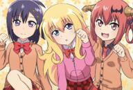 3 3girls bat_hair_ornament blonde_hair blue_eyes blush bow bowtie cardigan collared_shirt danbooru demon_horns eyebrows_visible_through_hair fangs female gabriel_dropout hair_between_eyes hair_ornament hair_rings horns jacket konachan.net kurumizawa_satanichia_mcdowell lolibooru.moe long_hair long_sleeves looking_at_viewer mature messy_hair multiple_females necktie open_mouth paw_pose pink_eyes plaid plaid_skirt purple_eyes purple_hair red_hair safe satanichia_mcdowell_kurumizawa school_uniform servachok shirt short_hair skirt smile tenma_gabriel_white track_jacket tsukinose_vignette_april uniform violet_eyes x_hair_ornament // 1280x865 // 926.2KB
