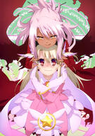 10s 2+ 2girls absurdres angry archer_(cosplay) art blonde_hair blushing_cheeks child chloe_von_einzbern cloak dark_skin dress fate fatekaleid fatekaleid_liner_prisma_illya fatekaleid_liner_prisma_☆_illya_2wei! fatestay_night female gloves hair_between_the_eyes hair_feathers hair_tie hug illyasviel_von_einzbern kuro_von_einzbern loli_body_type lolibooru lolibooru.moe magical_girl magical_ruby multiple_females official_art pink_feather ponytail prisma_illya q red_eyes scan siblings smile staff tagme tied_hair twins twintails ushijima_nozomi v-shaped_eyebrows very_high_resolution white_hair yellow_eyes young // 2874x4099 // 1.2MB
