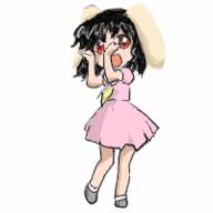 1_female animal_ears animated animated_gif black_hair bunny_ears cute dancing derivative_work ears female gif inaba_tewi low_resolution lowres pani_poni_dash! parody safe short_hair solo touhou // 200x200 // 274.1KB