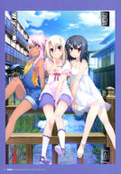 10s absurdres art brown_hair child chloe_von_einzbern creator dress fate fatekaleid fatekaleid_liner_prisma_illya fatekaleid_liner_prisma_☆_illya_2wei_herz! fatestay_night footwear girl_sandwich highres illyasviel_von_einzbern kuro_von_einzbern lolibooru lolibooru.moe mature miyu_edelfelt official_art page_number raised_leg recording safe sandwiched scan see-through summer_dress tied_hair very_high_resolution young // 2871x4099 // 1.3MB