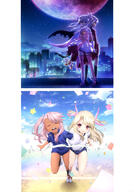 10s 2girls absurdres asymmetrical_hair blue_buruma buruma child chloe_von_einzbern confetti dark_skin fate fatekaleid fatekaleid_liner_prisma_illya fatestay_night female floating_hair footwear gym_shirt gym_uniform heels highres holding_object illyasviel_von_einzbern in_profile jacket kuro_von_einzbern lolibooru lolibooru.moe magical_ruby multiple_females one_side_up pink_footwear ponytail prisma_illya profile safe side_ponytail small_breasts sports_festival three-legged_race tied_hair track_jacket two_side_up uniform very_high_resolution young // 2854x4096 // 1015.6KB