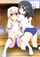 2_females absurdres ass basketball_hoop buruma fate fatekaleid fatekaleid_liner_prisma_illya fatestay_night female gym gym_uniform hand_holding highres illyasviel_von_einzbern interlocked_fingers miyu_edelfelt multiple_females uniform yande.re // 2867x4097 // 1017.3KB