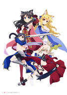 animal_ears armor fatekaleid_liner_prisma_illya fatestay_night fate_(series) footwear heels high_heels high_resolution illyasviel_von_einzbern luviagelita_edelfelt miyu_edelfelt shoes shorts spats sword thigh-highs tohsaka_rin toosaka_rin very_high_resolution // 2872x4097 // 896.2KB