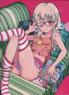 1_female eyewear fate fatekaleid fatekaleid_liner_prisma_illya female glasses hiroyama_hiroshi illyasviel_von_einzbern navel panties pantyshot questionable scan scanning_artifacts striped_legwear striped_pattern striped_thighhighs thigh-highs underwear // 730x1000 // 871.2KB