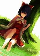 1_female bare_legs dutch_angle feet_in_water female grass hakurei_reimu legs light_smile long_legs outdoors safe sitting soaking_feet solo touhou tree under_tree water yasumo_(kuusouorbital) // 578x800 // 108.9KB