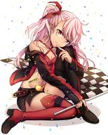 1_female alternate_costume asymmetrical_hair belt bikini bikini_top black_footwear black_jacket black_skirt boots brown_skin checkered checkered_flag chloe_von_einzbern closed_mouth collarbone confetti criss-cross_halter dark-skinned_female dark_skin fate fatekaleid fatekaleid_liner_prisma_illya female female_only finger_to_mouth flag footwear full_body glint hair_ornament hair_ribbon halter_top halterneck heart holding holding_flag jacket knee_up kuro_von_einzbern lolibooru lolibooru.moe long_hair long_sleeves looking_at_viewer miniskirt mismatched_footwear multicolored multicolored_eyes multicoloured off_shoulder one_side_up open_clothes open_jacket orange_eyes pink_hair ponytail race_queen red_bikini_top red_eyes red_footwear red_ribbon ribbon safe shiny shiny_hair side_ponytail side_slit simple_background single_bare_shoulder sitting skirt sleeves_past_wrists smile solo solo_female swimsuit thigh-highs thigh_boots tied_hair unzipped white_background yellow_eyes yimu // 802x1000 // 669.2KB