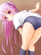 10s against_wall female from_behind gotou_jun gym_uniform kneepits loli lolibooru lolibooru.moe looking_back mature natsu_(927013) one_side_up ponytail safe tenshi_no_3p! tied_hair uniform // 840x1120 // 697.0KB