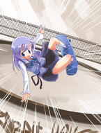 blue_eyes blue_hair booru.org chino_kafu chino_kafuu creator draw_friends emphasis_lines gochuumon_wa_usagi_desu_ka? graffiti is_the_order_a_rabbit? lavender_hair loli skateboard uniform // 757x1000 // 835.8KB